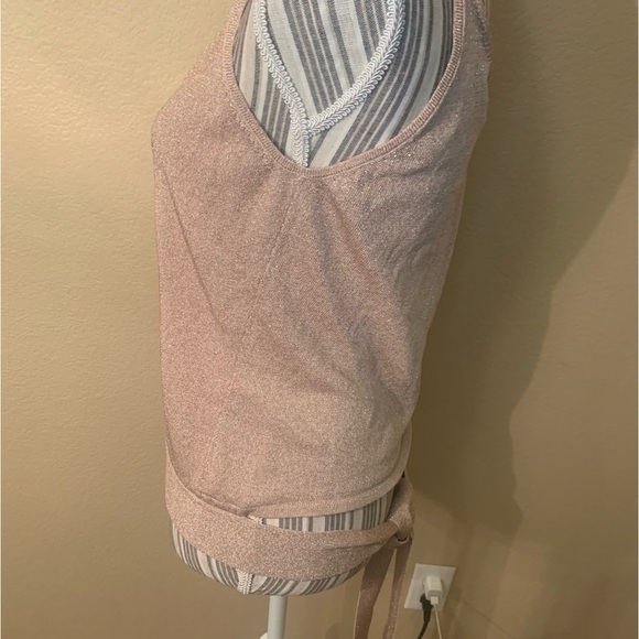 NEW Express Top Large Pale Pink Silk Metallic Wrap Strap Sleeveless Tank - Picture 6 of 16